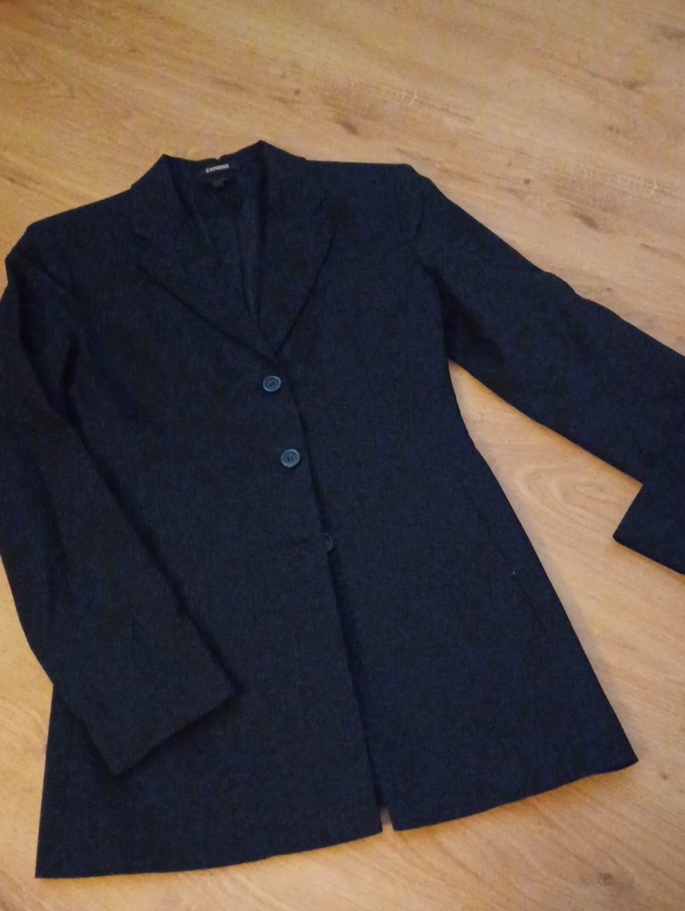 Express Blazer Jacket Structured Collar Lined Work Casual Ladies Black
